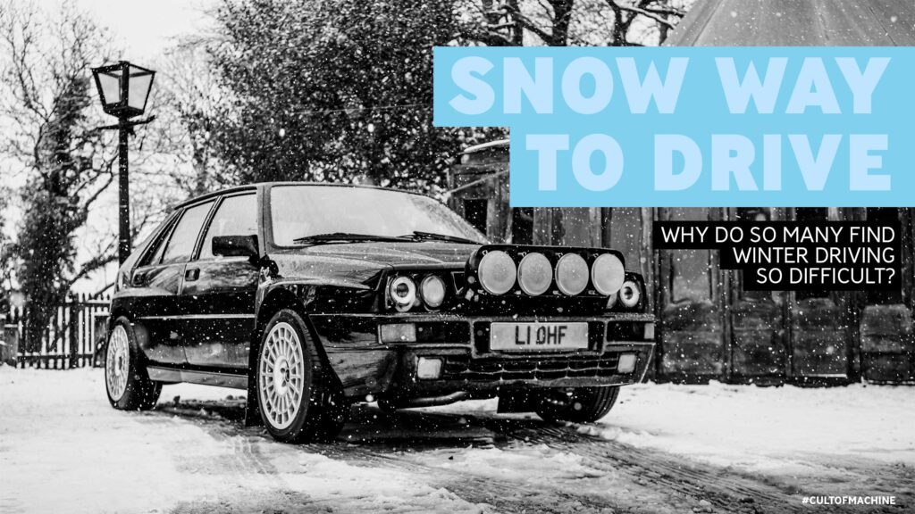 A Lancia Delta Integrale in the snow