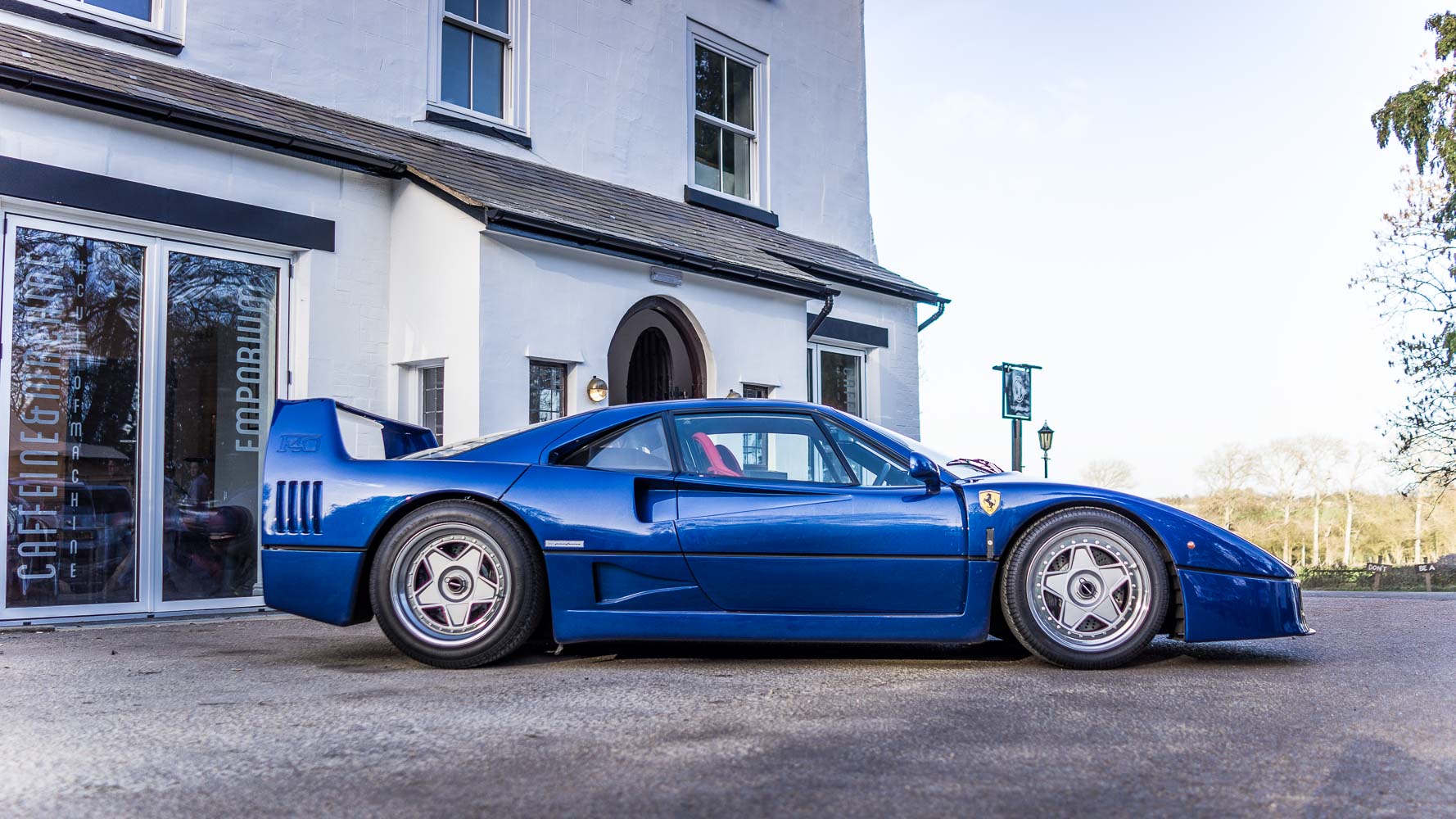 A spotlight on. Ferrari F40